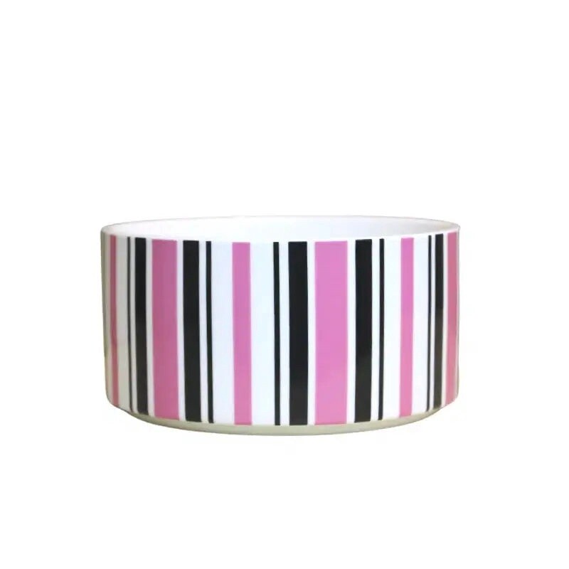 Candy Stripe Bowl Medium  Pink