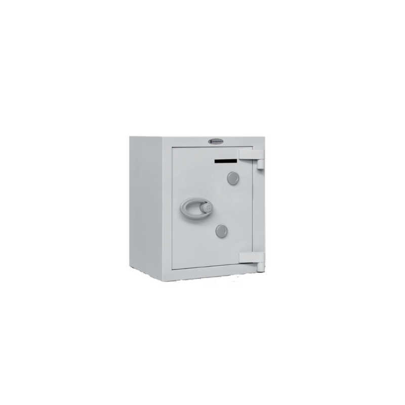 Baussa caja fuerte de Deposito Homologada grado IV UNE EN 1143-1 Homologada y certificada EN 1143-1 2 Cerradura de Borjas de doble pala Homologada EN 1300/B Ranuras deposito de efectivo o sobres