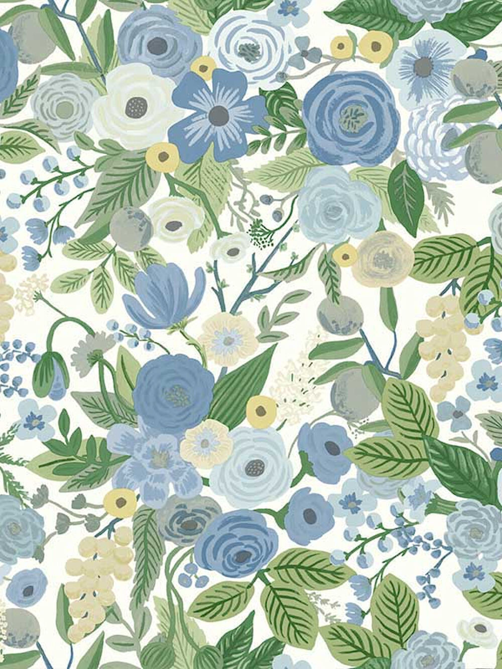 Garden Party Blue, Green Peel and Stick Wallpaper by Rifle Paper Co  PSW1484RL YORK