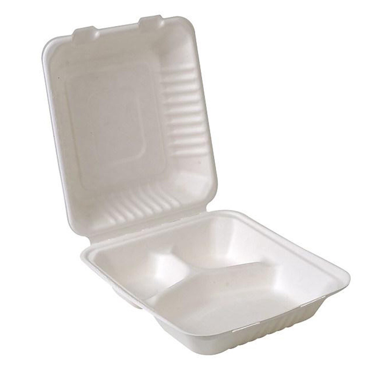 Sugarcane 8x8x3 Take-Out Container (3 compartment, 200pcs)