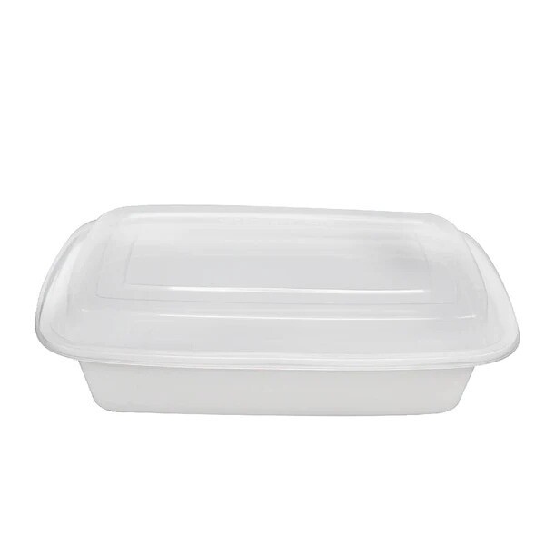 32oz Rectangular Take-Out Microwavable Combo Container White (150pcs) T32