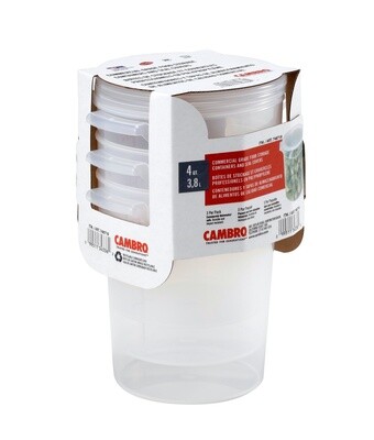 Cambro 4QT (3.8L) Round Containers 3pcs/pack