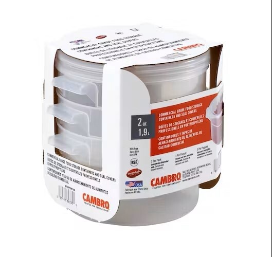 Cambro 2QT (1.9L) Round Containers 3pcs/pack