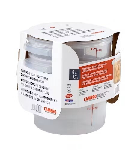 Cambro 6QT (5.7L) Round Containers 2pcs/pack
