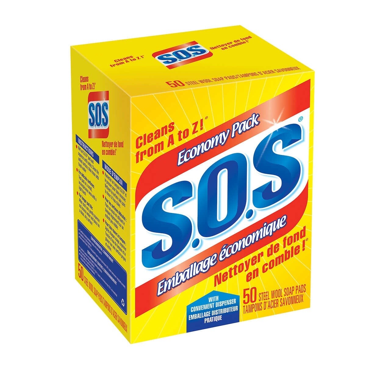 SOS Steel Wool Pads 50pcs (1box)