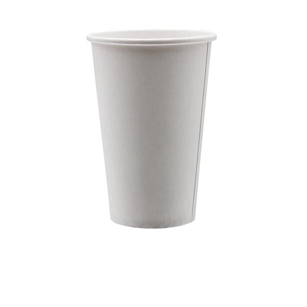 16oz Coffee Paper Cups White , Hot Cup  Single Wall(1000 pcs)