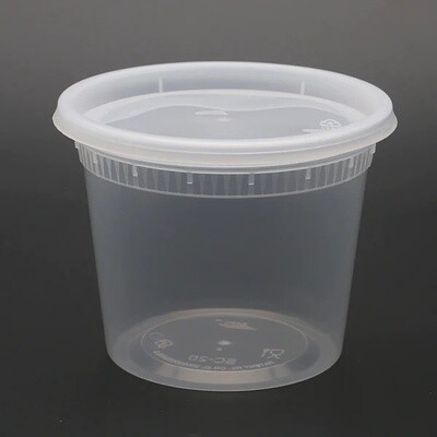 Translucent Round Deli Containers - Clear 20oz (240pcs Combo Set)