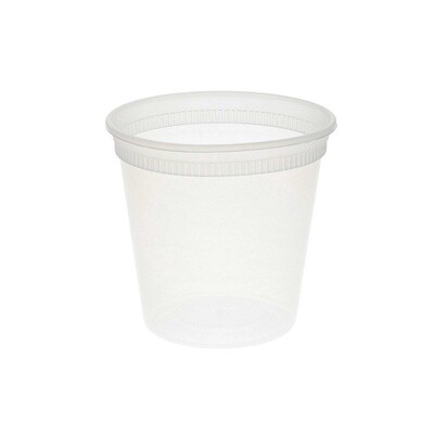 Translucent Round Deli Containers - Clear 24oz (240pcs Combo Set)