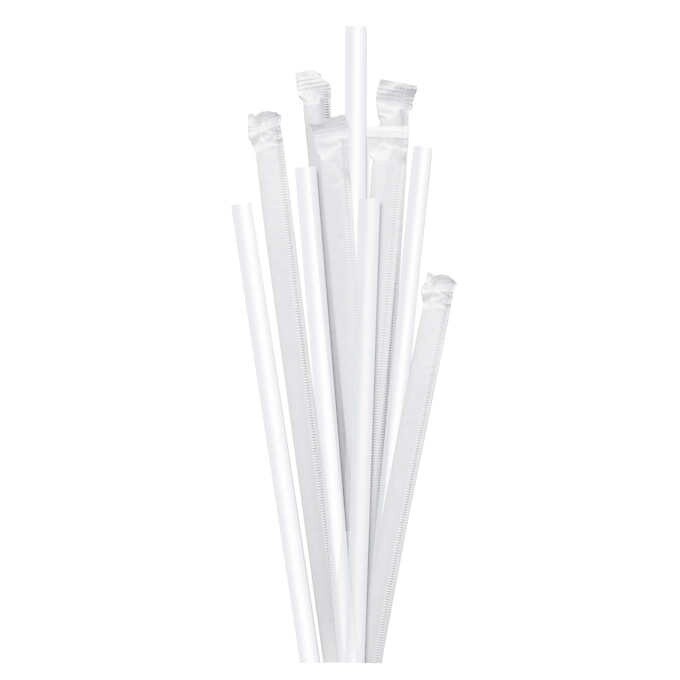 10&quot; Bubble Tea Brown Paper Straw Wrapped (100pcs)