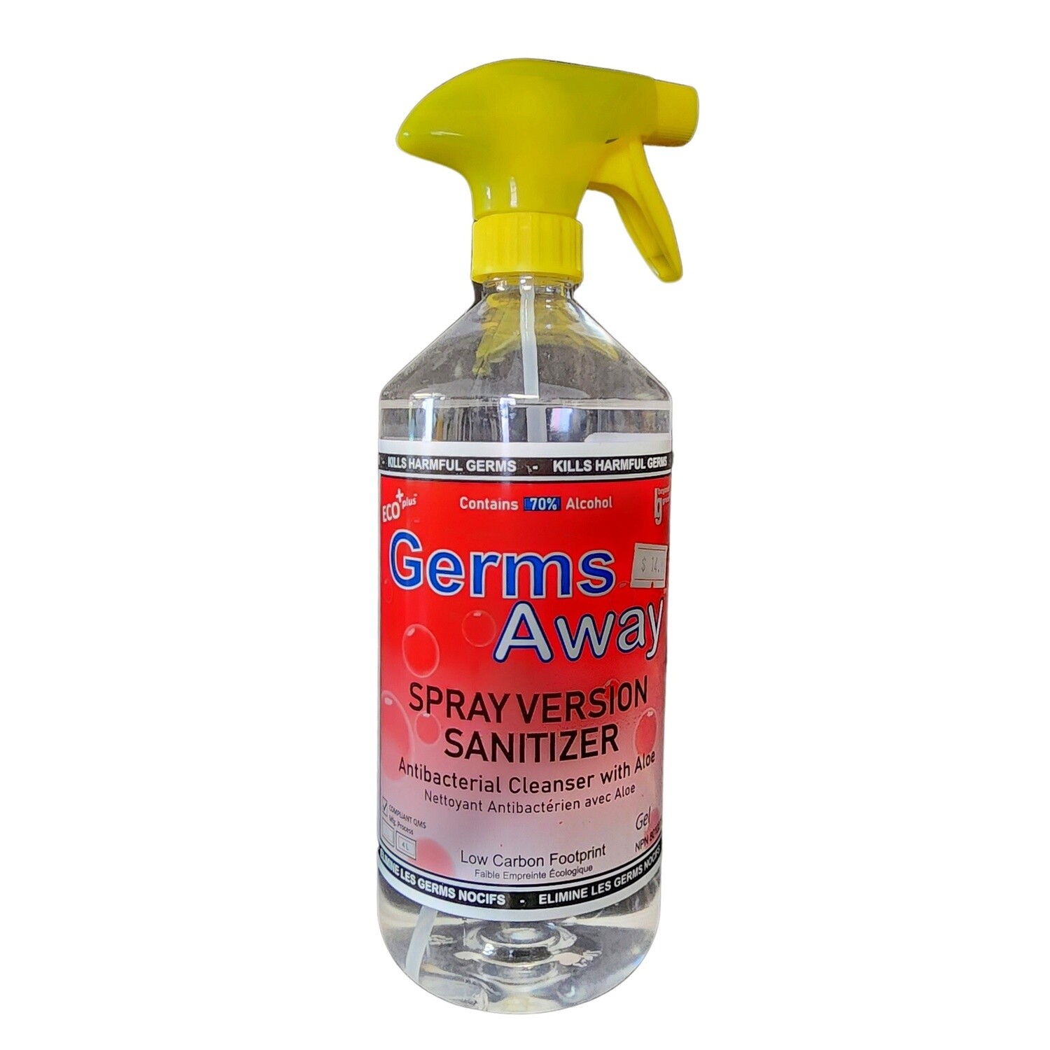 Germs Away Spray 1L Hand &amp; Surface Sanitizer, 70% Alcohol
