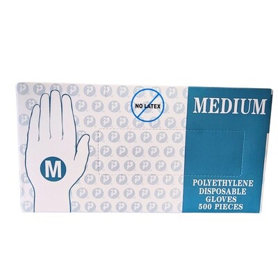 Deli Poly Gloves Medium 500pcs (per box)