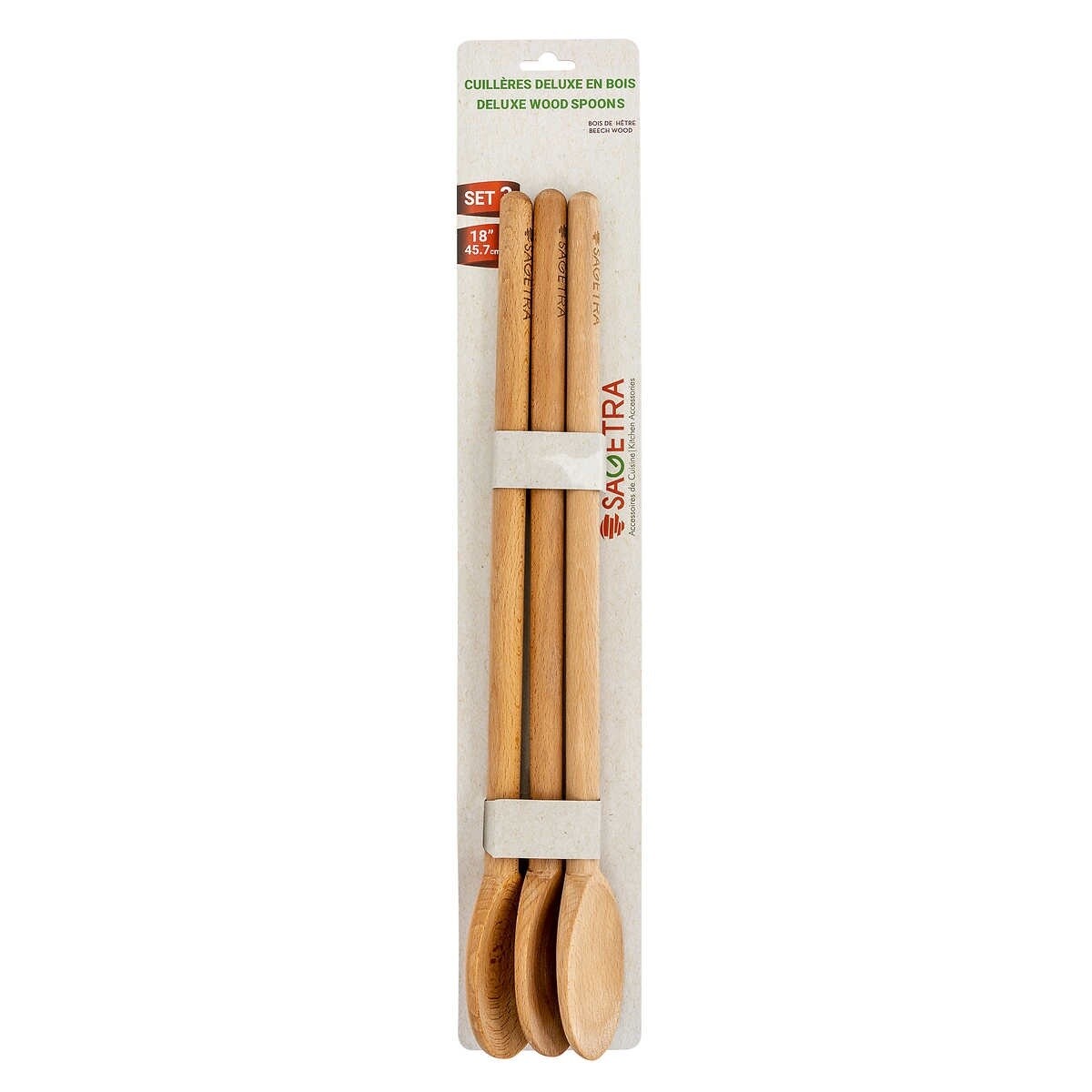 Sagetra wood Spoon 18&quot; 3pcs