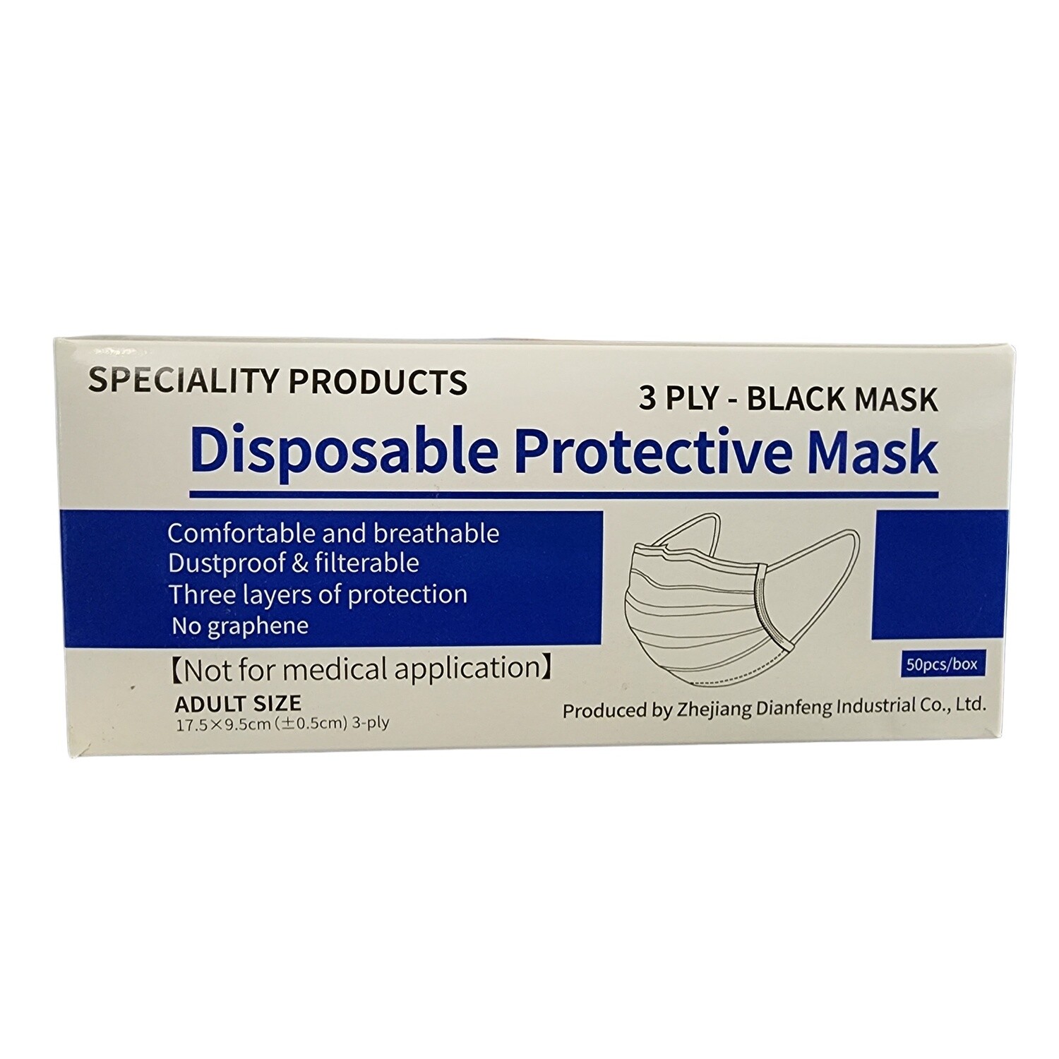 Face Mask Black 50pcs (per box)