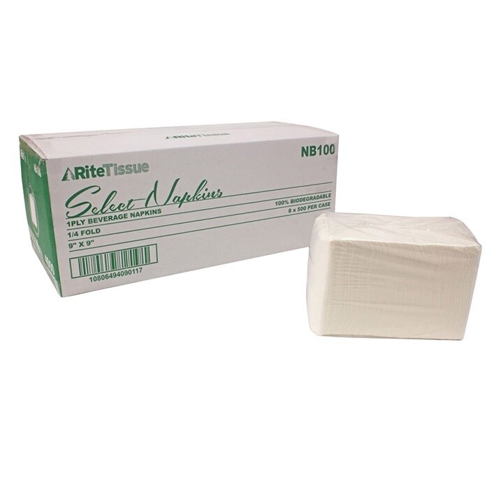 RiteTissue NB100 Beverage Napkins 1 ply (4000pcs)