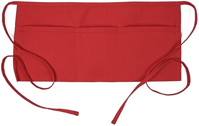 Waist Apron Red 3 Pockets (per piece)