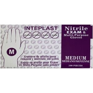 Nitrile Blue Gloves - Powder Free - Medium - Per Box (100pcs)