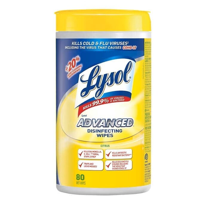 Lysol Advanced Disinfecting Wipes, 5Packs of 110-count