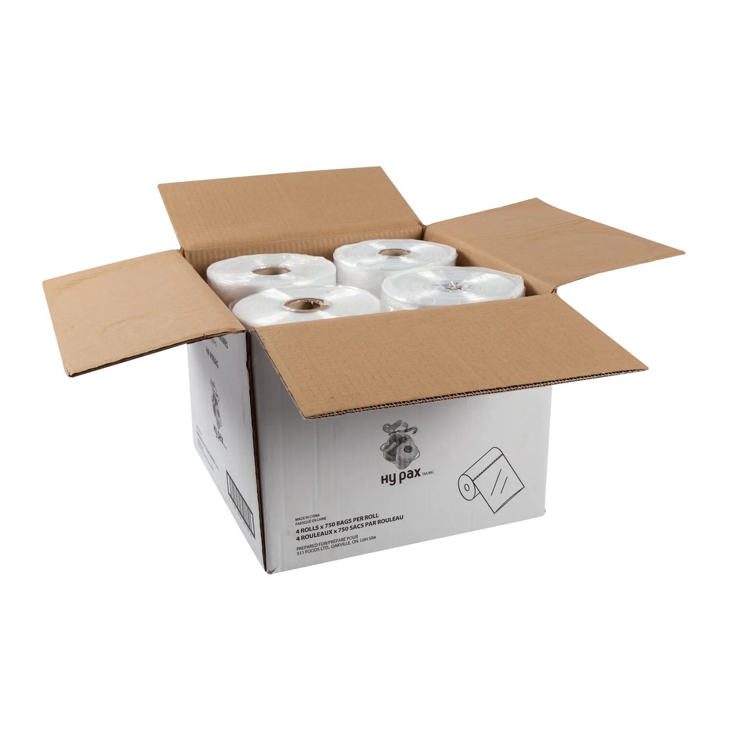 Hy Pax Produce Bag 10.5&quot; x 20&quot; 4 rolls (per case) ND