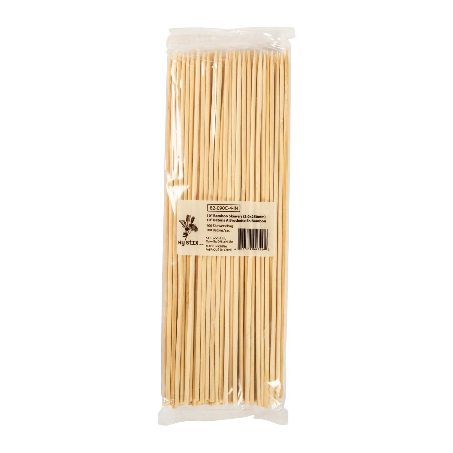 10" Bamboo Skewers 100pcs (per pack)