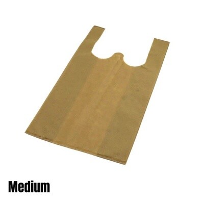 Reusable Non-Woven Tshirt Bag Brown MEDIUM(500pcs).ND