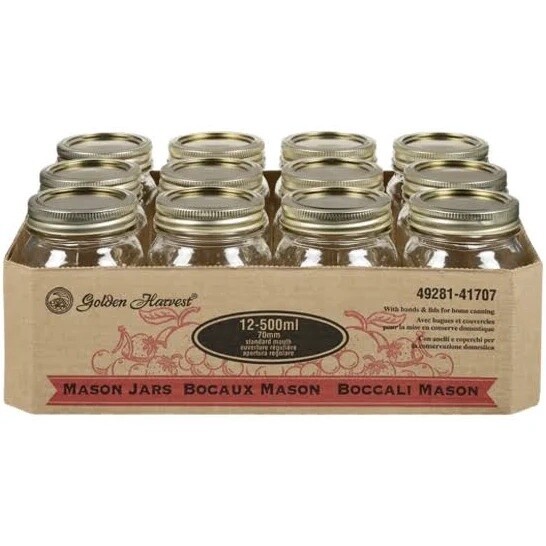 Golden Harvest Mason Jars 500ml (12pcs)