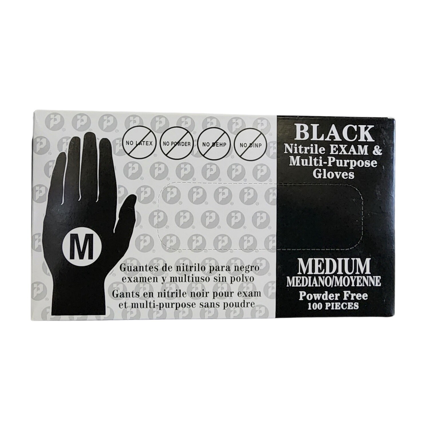 Black Nitrile Gloves (10 per case), Sizes: Medium