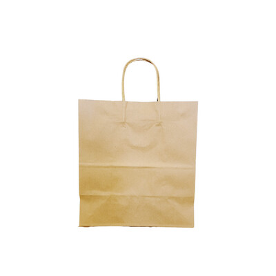 YMM-RS 25x13.5x27cm (9&quot;x5&quot;x10&quot;) Kraft Paper Bag w/ Handle (300pcs)