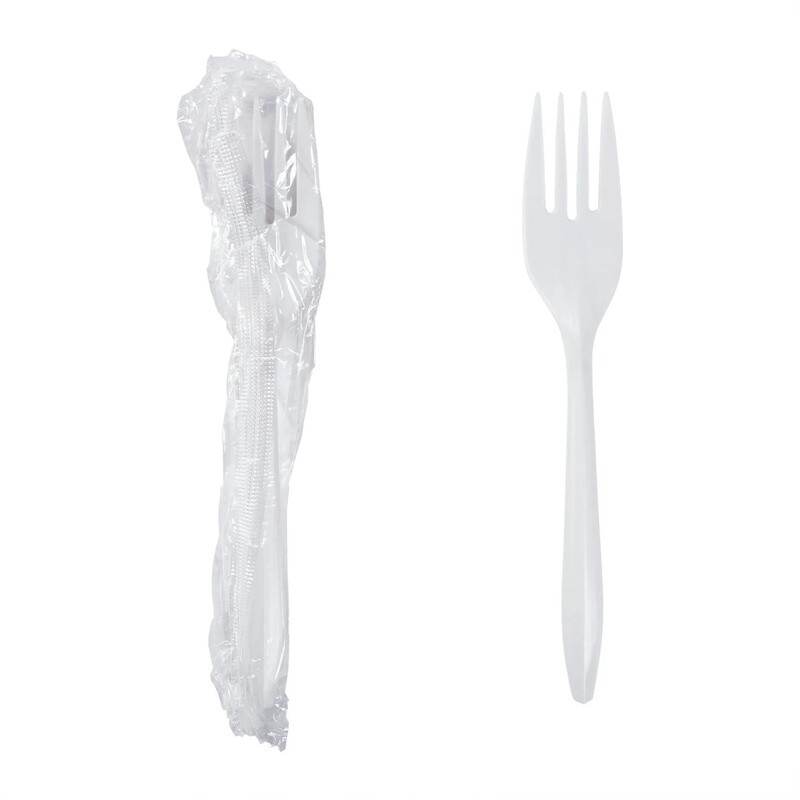 Hy Stix Wrapped White Fork 1000pcs (per case)