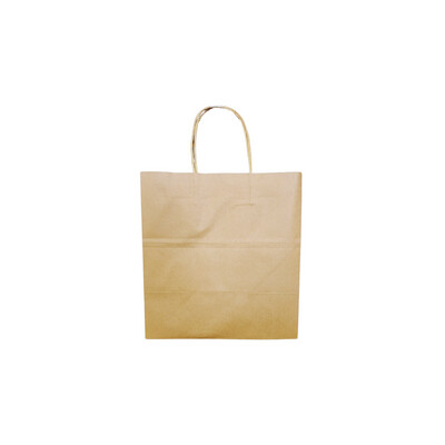 YMM-RS 23.5x15x25cm (9"x 6"x9") Kraft Paper Bag w/ Handle - (300pcs)