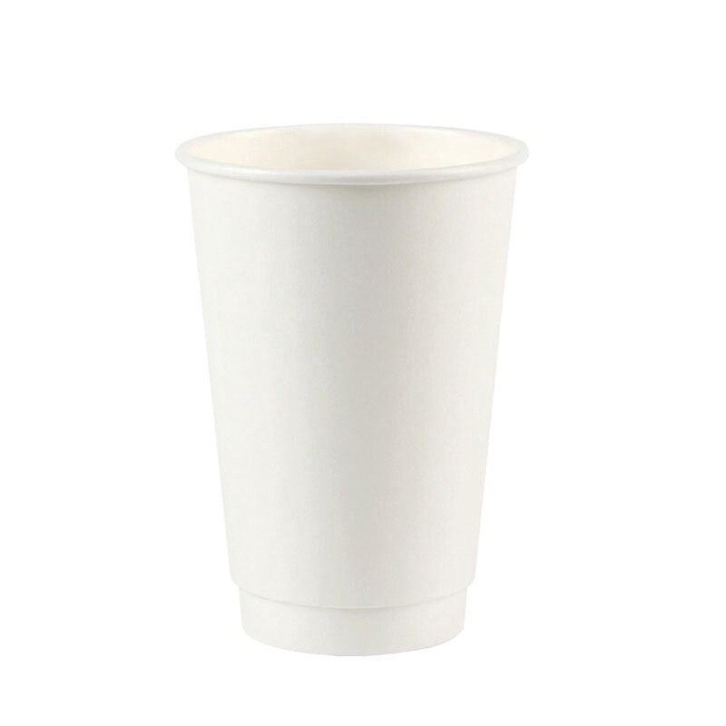 Coffee Paper Cups White16oz, Double Wall, Hot Cup (500 pcs)