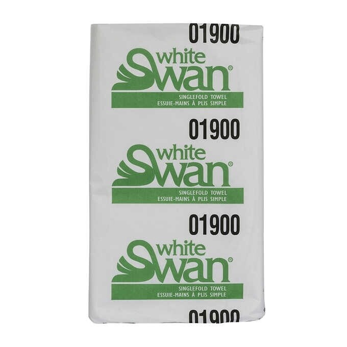 White Swan Single Fold Paper Towel 4000pcs (per case)