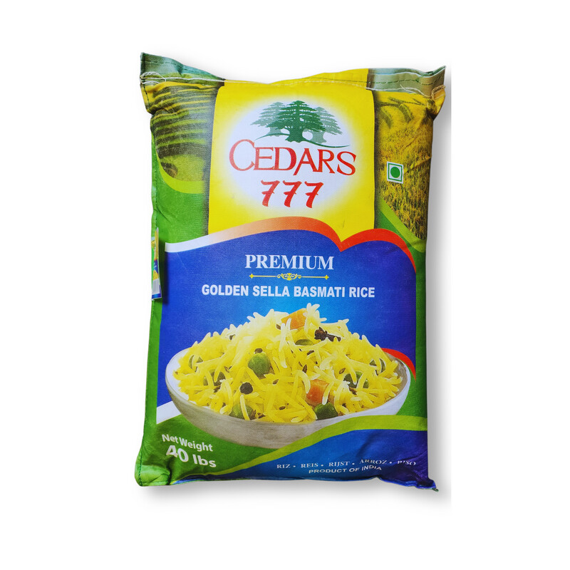 Cedars 777 Premium Golden Sella Basmati Rice 40lbs ND