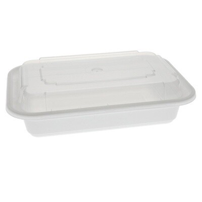 16oz Rectangular Take-Out Microwavable Combo Container White (150pcs)