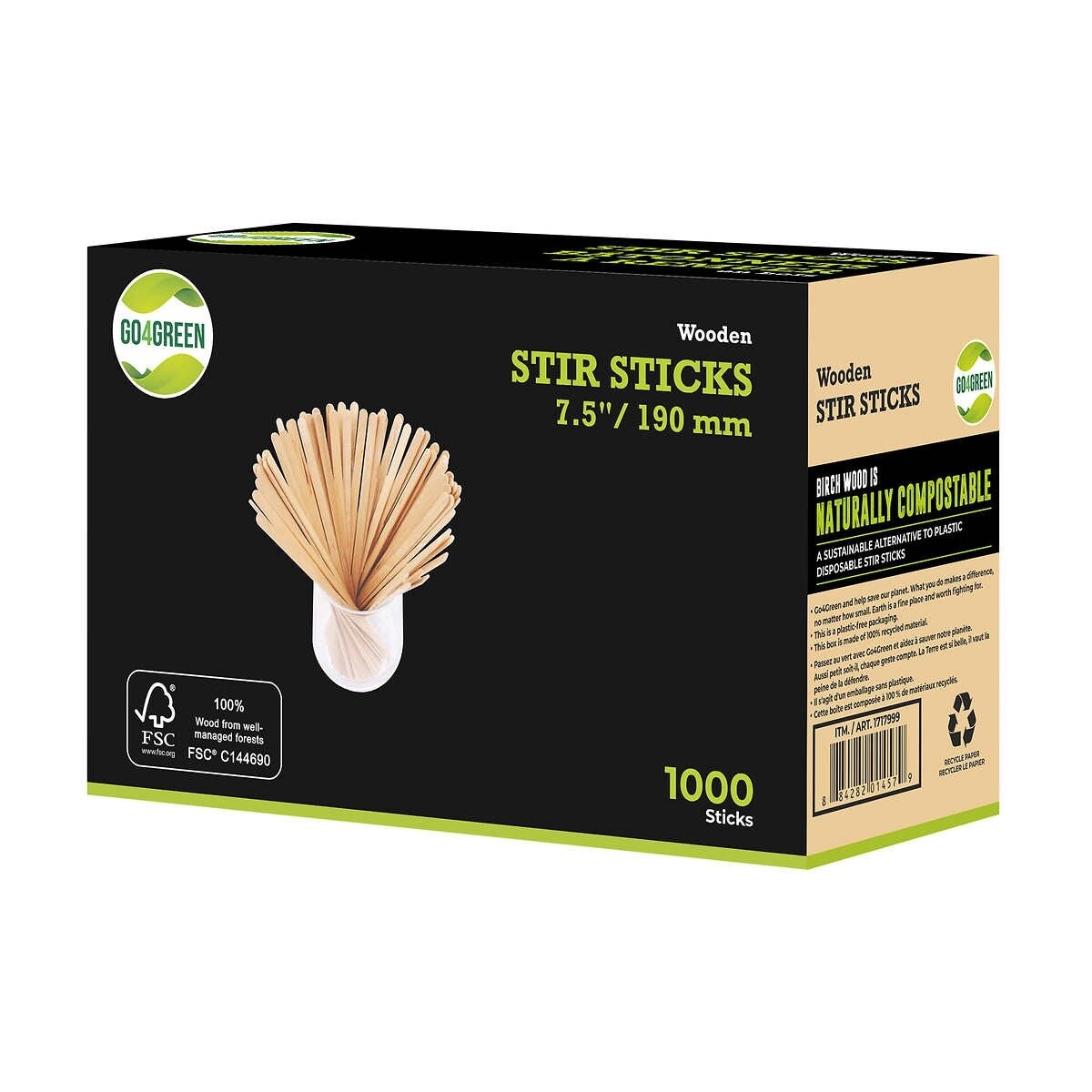 GO4GREEN Wooden Stir Sticks 1000pcs (per box)