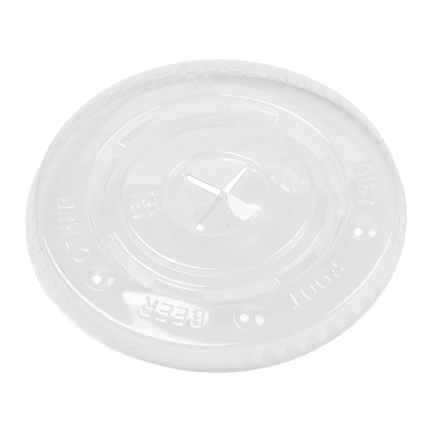 Premier Essentials Flat Lid with Straw Slot for 12-24oz Pet cups (1000)