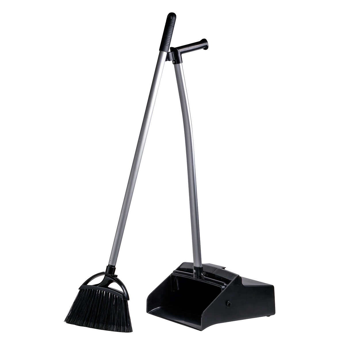 Black Lobby Broom and Dust Pan