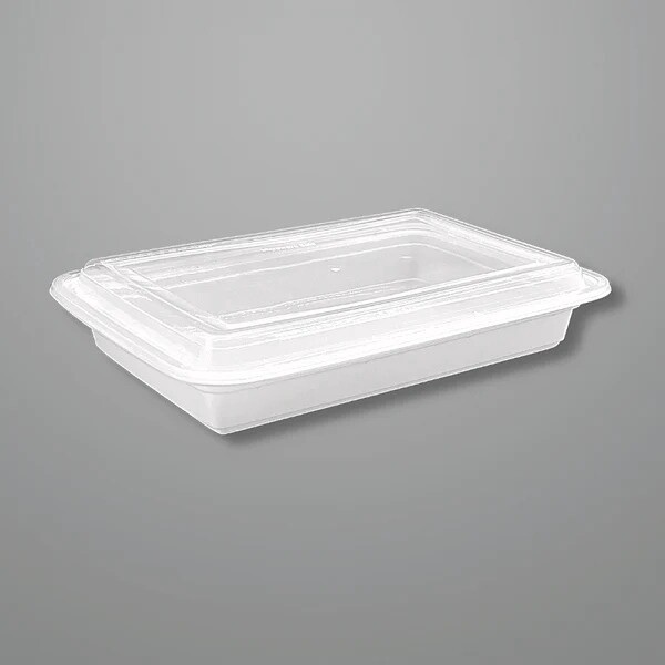 58oz Rectangular Take-Out Microwavable Combo Container White (150pcs)