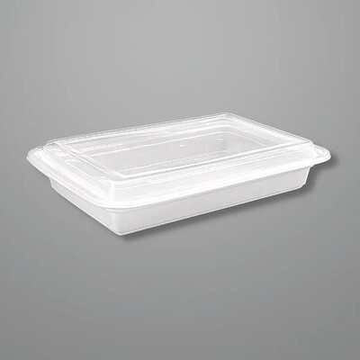 58oz Rectangular Take-Out Microwavable Combo Container White (150pcs)