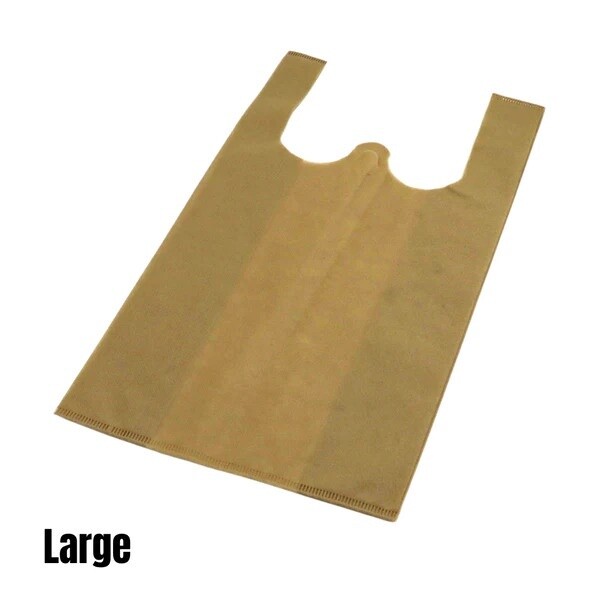 Reusable Non-Woven Tshirt Bag Brown LARGE(500pcs)