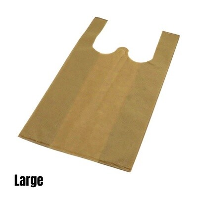 Reusable Non-Woven Tshirt Bag Brown LARGE(500pcs).ND