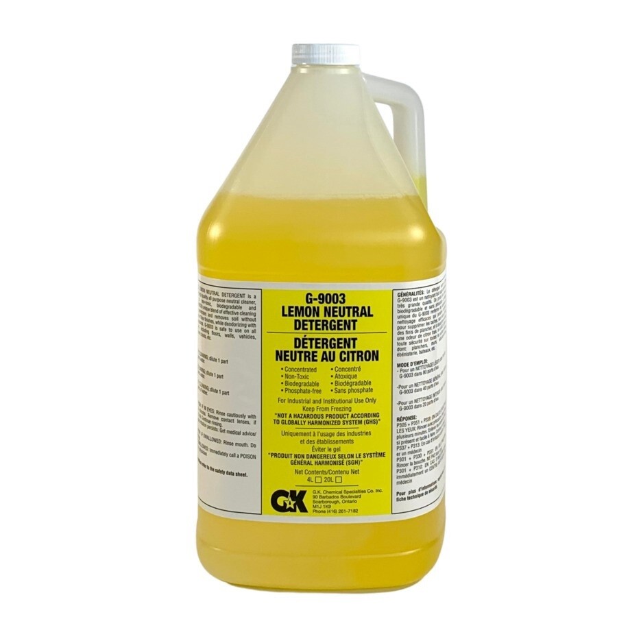 G-9003 Lemon Neutral Detergent and Degreaser 4L, Sizes: Per Jug