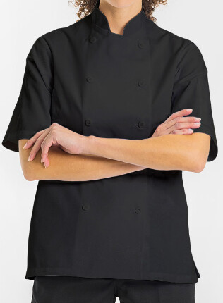 Black Chef Coat&#39;s Short Sleeve. ND, Sizes: Small