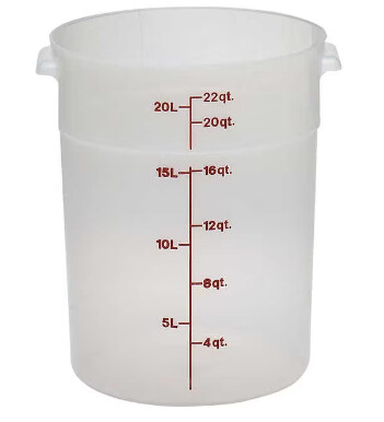 Cambro 22QT (20.8 L) Round Bucket Container with Lid Pack of 2