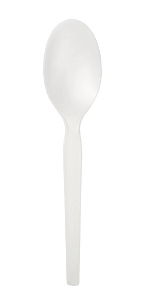 PrimeWare 6.5&quot; CPLA Spoon Compostable White (1000pcs/case)