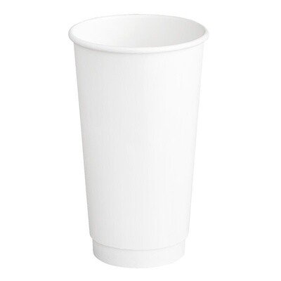 22oz Double Wall White Coffee Cups 500/cs