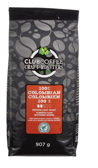 CRAFT ROASTERS 100% COLOMBIAN WHOLE BEAN BAG (2LBS), Sizes: Per Piece