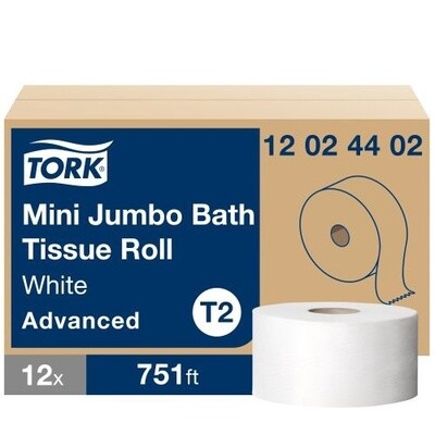 Tork Mini Jumbo Bathroom Tissue Roll 751&#39;x12