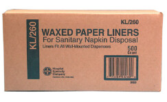 KL260 WAXED KRAFT SANITARY DISPOSAL LINER BAG (500/CS)