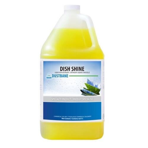 Dustbane Dish Shine Liquid Dish Detergent, Lemon, 5L