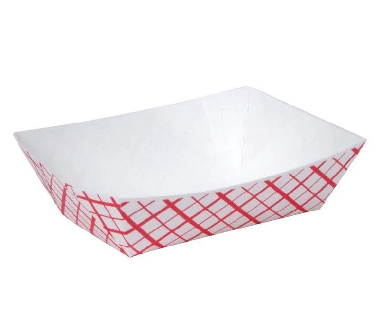 Southland 3 lbs red checkered laminated food trays